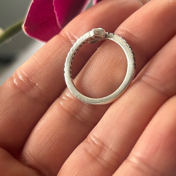 Two Sparkling Hearts Ring 7.5 - Picture 8 of 9